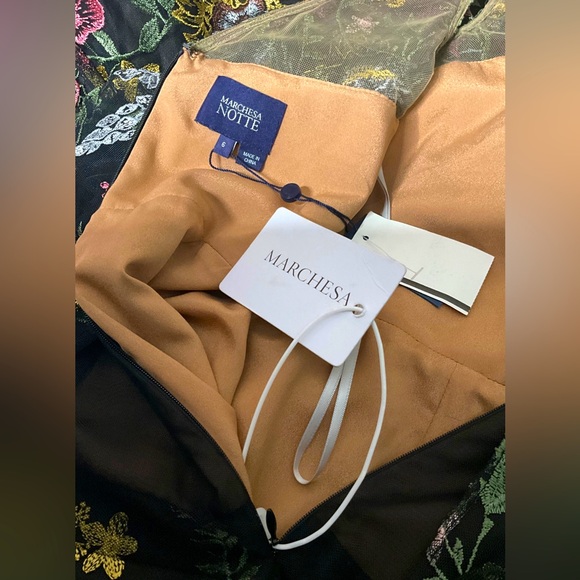 MARCHESA NOTTE,TIERED EMBROIDERED GOWN - Picture 6 of 13